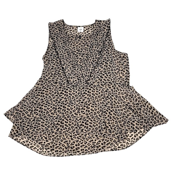 CABI 2-piece Sleeveless Leopard Ruffle Layered Tank Top Set Women's Size M - Picture 10 of 16